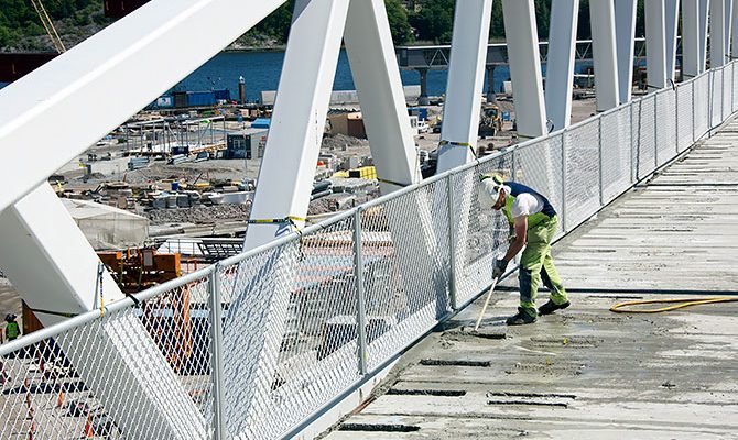 Aluminiumbarrier fallsikring