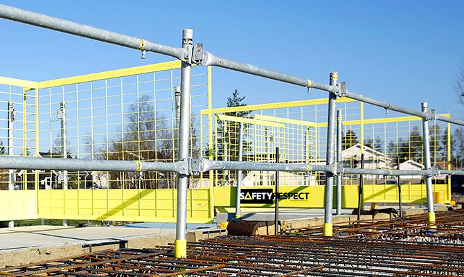 Fallsikring instøpning betong plattendekke