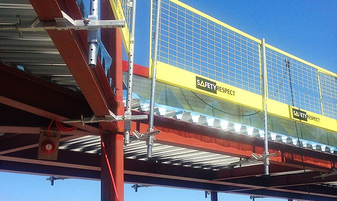 Tvinge stålbjelke fallsikring